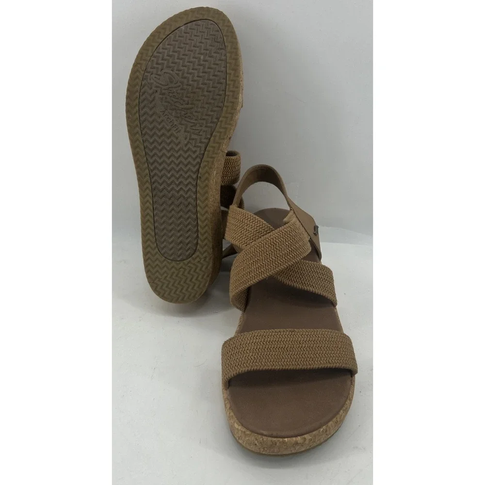 Skechers Arch Fit Beverlee Love Stays Wedge Sandals‎ Tan Women's Size 10